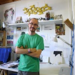 Amze Emmons  in his studio at 1241 Carpenter in Philadelphia